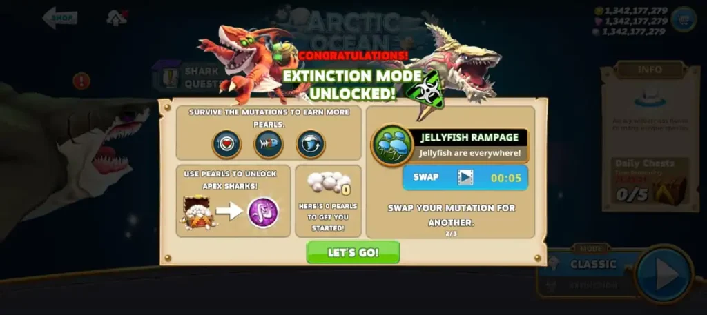 Extinction Mode in Hungry Shark 2 MOD APK