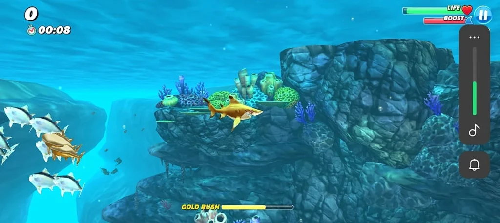 Realistic Graphics in Hungry Shark World MOD APK unlocked all